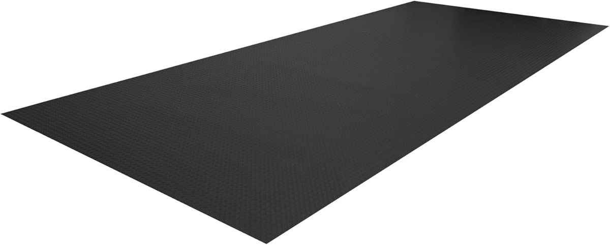 G-Floor Lite Diamond Tread Pattern Midnight Black Vinyl Rollout Garage Flooring Protector Mat for The Garage and Beyond - 7'6" x 14' Size