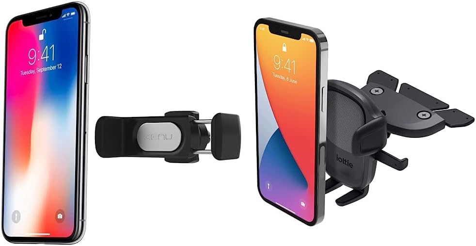 Kenu Airframe Pro Universal Car Phone Mount + iOttie Easy One Touch 5 CD Slot Car Phone Mount