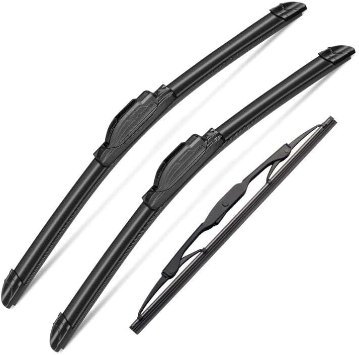 3 Wipers Set for Dodge Caliber 2007 2008 2009 2010 2011 2012, Windshield Wiper Blades Original Equipment Replacement Front and Rear- 24"/17"/11T" (Pack of 3) J- HOOK