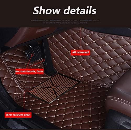 Custom Floor Mats for Cars，Luxury Full Coverage All Weather Car Floor Mats，Leather Car Mat Set ， Floor Mats for 99% of Cars, Trucks & SUVs (Orange)