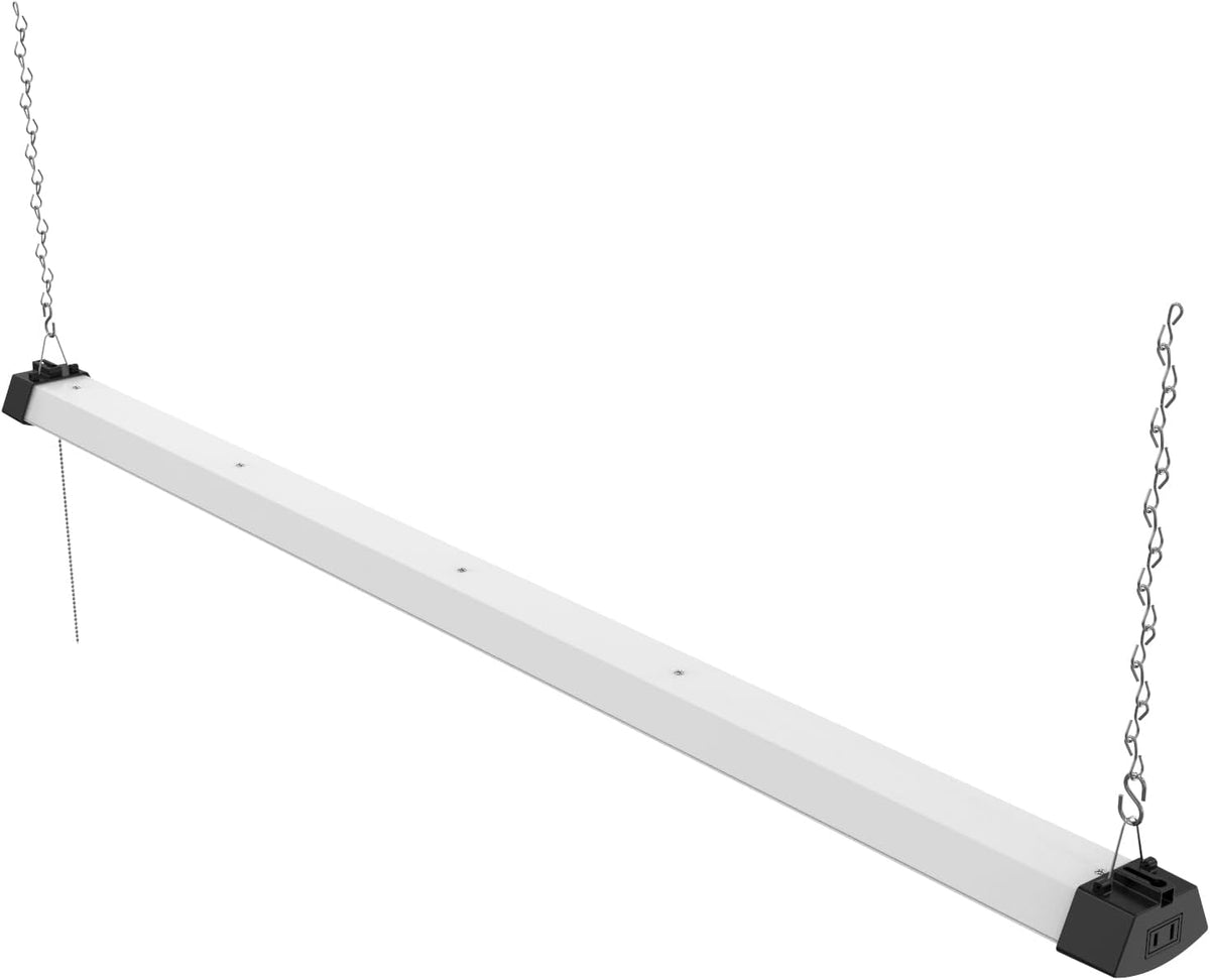DYMOND 4FT 40W Wraparound LED Shop Light Fixture with Pull Chain Daylight White 5000K for Garage Workshop Basement