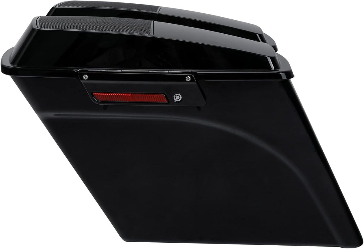 XFMT 5" Stretched Saddlebags Extended Saddle Bags W/ 6x9 Speaker Llids Black Latches For Harley Touring Road King Street Glide Road Glide Electra Glide Ultra Classic 1993-2013