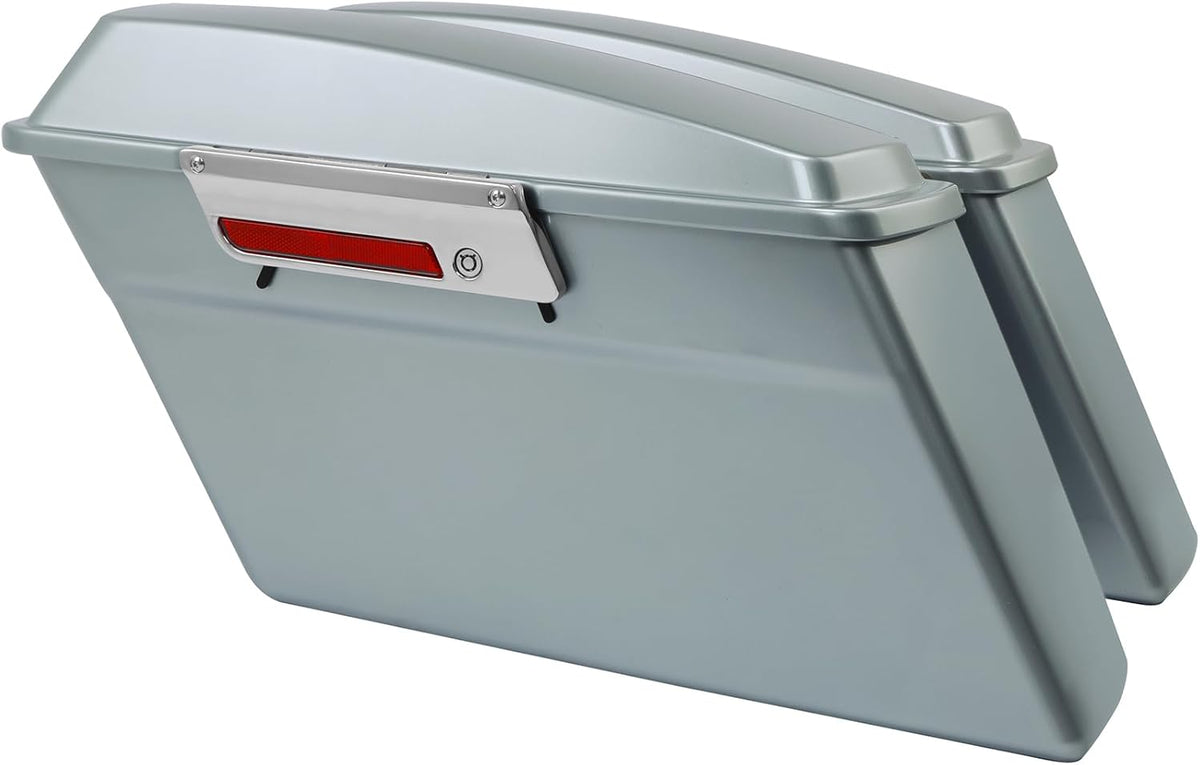 Green-L Silver Hard Saddlebags Fit for Harley Touring Electra Street Road Glide King 1994-2013