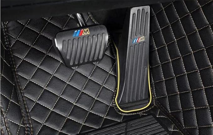 Custom Floor Mats for Cars fit 95% Sedan SUV Sports Car Full Coverage All Weather Men Women Pads Protection Non-Slip Leather Floor Liners (Beige Horizontal Stripes)