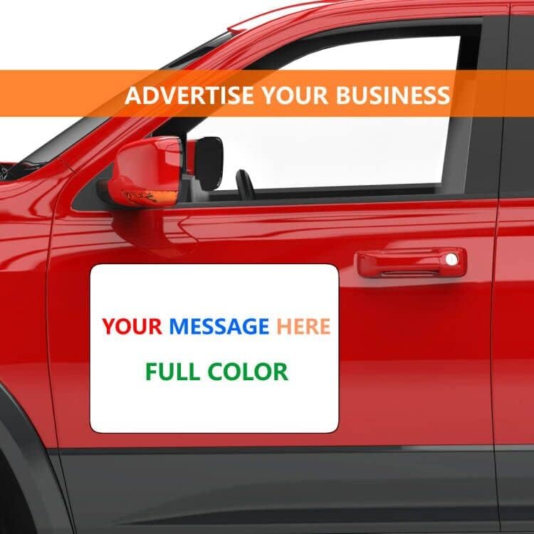 Set of 2 - Blank Car Door Magnet Sticker, Rounded Corners Magnetic Vehicle Sign, Perfect Magnet for Car to DIY Advertise Business and Cover Company Logo, Personalized Magnet Decal, White (18x12 inch)