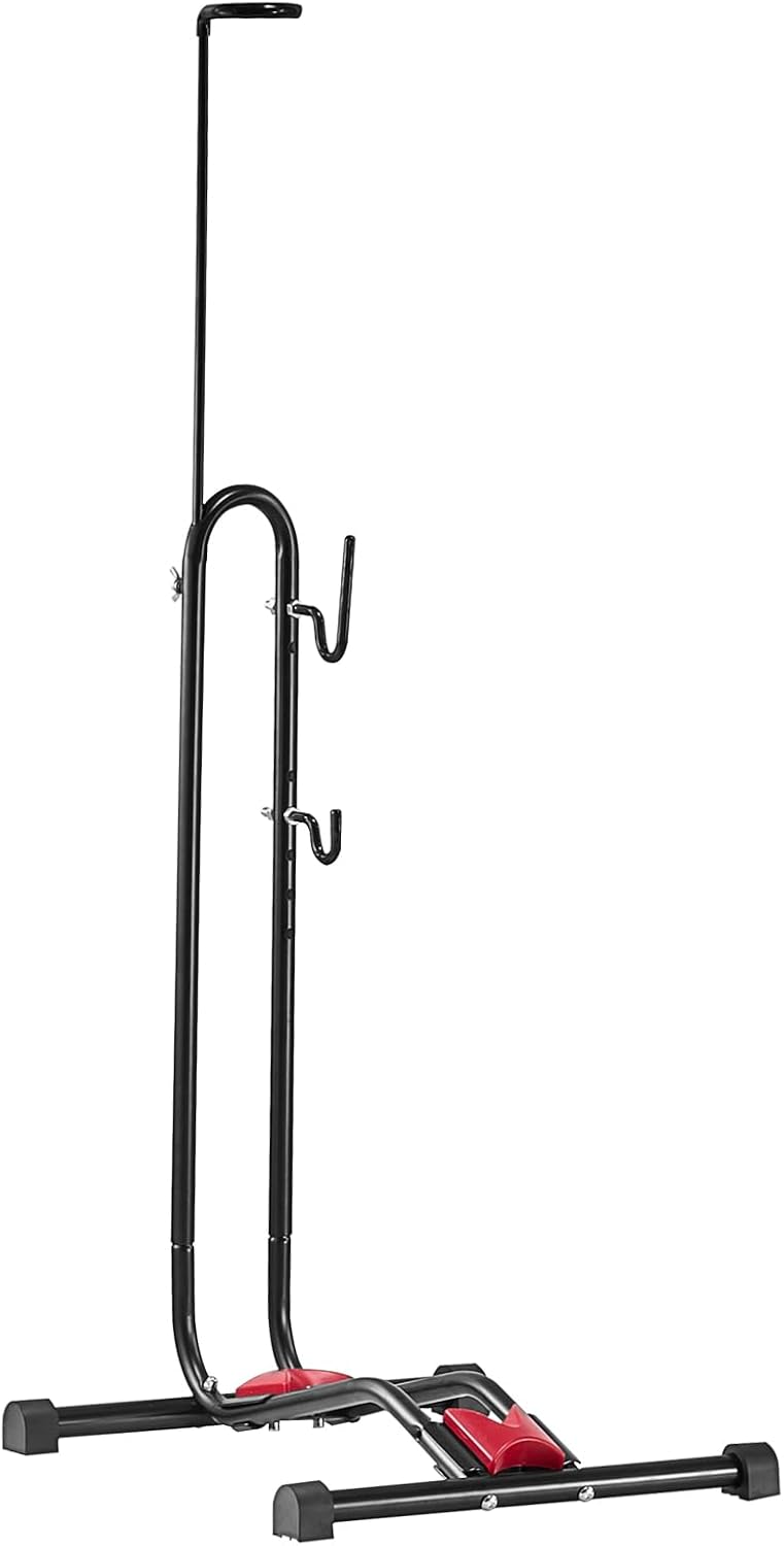 VEVOR Bike Rack, Upright Bike Stand Floor for 16 to 27.5 Inch Mountain & Road Bikes, Vertical & Horizontal Bicycle Stand for Secure Parking and Storage in Garage, Truck Bed, Indoor, Outdoor, Black