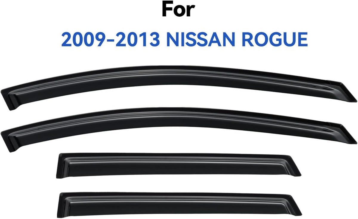 Window Visors Rain Guards for 2009 2010 2011 2012 2013 Nissan Rogue, Out-Channel Window Vent Wind Deflectors Visors Shades for 2014 2015 Rogue Select