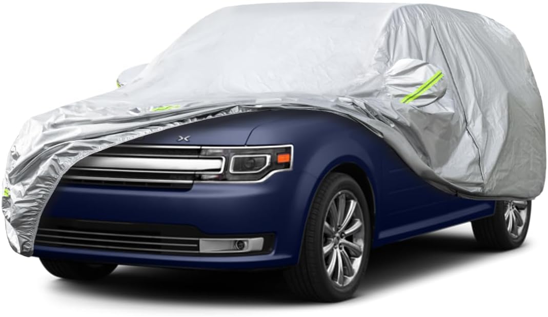 KouKou Oxford Waterproof SUV Car Cover Suitable for Ford Flex from 2008 to 2019, Windproof All Weather Waterproof Outdoor Cover Sun Rain UV Dust Snow Protection.