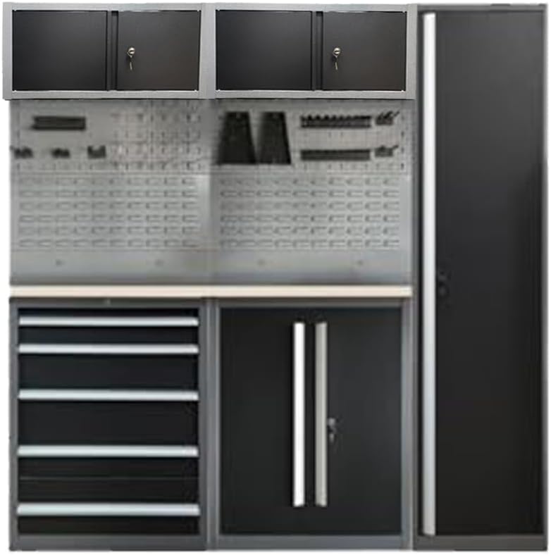 JZD Metal Garage Cabinet System, Tool Cabinets with Drawers, for Workshop Auto Repair Shop, Wall Mounting Not Necessary