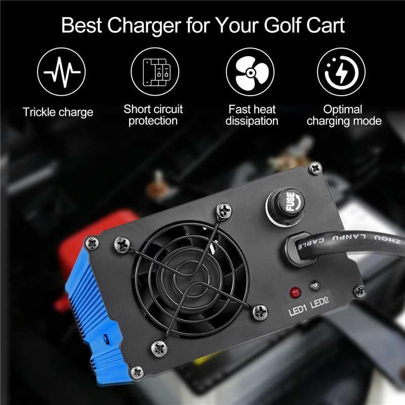 12 Amp 36 Volt Golf Cart Battery Charger for Yamaha EZGO (Lead-Acid) Club Car,12 Amp Smart Charger with Trickle Charge,Crowfoot Plug,36 Volt Golf cart Charger
