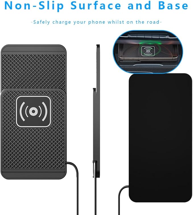 Wireless Charging Pad for Car for Toyota 4Runner 2000-2025, Non-Slip Type C/USB 20W Fast Phone Charging Pad DIY Trim-to-Fit No Interior Damage,B&Type-C