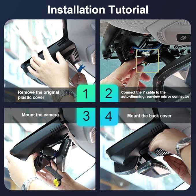 Fitcamx 4K Dash Cam Suitable for Chevy Equinox 2025 2026 (Gas Powerd, HD2-1231) LT Activ RS, OEM Factory Look, UHD 2160P Video, Built-in WiFi & APP, Loop Recording, G-Sensor, Plug & Play, 64GB Card