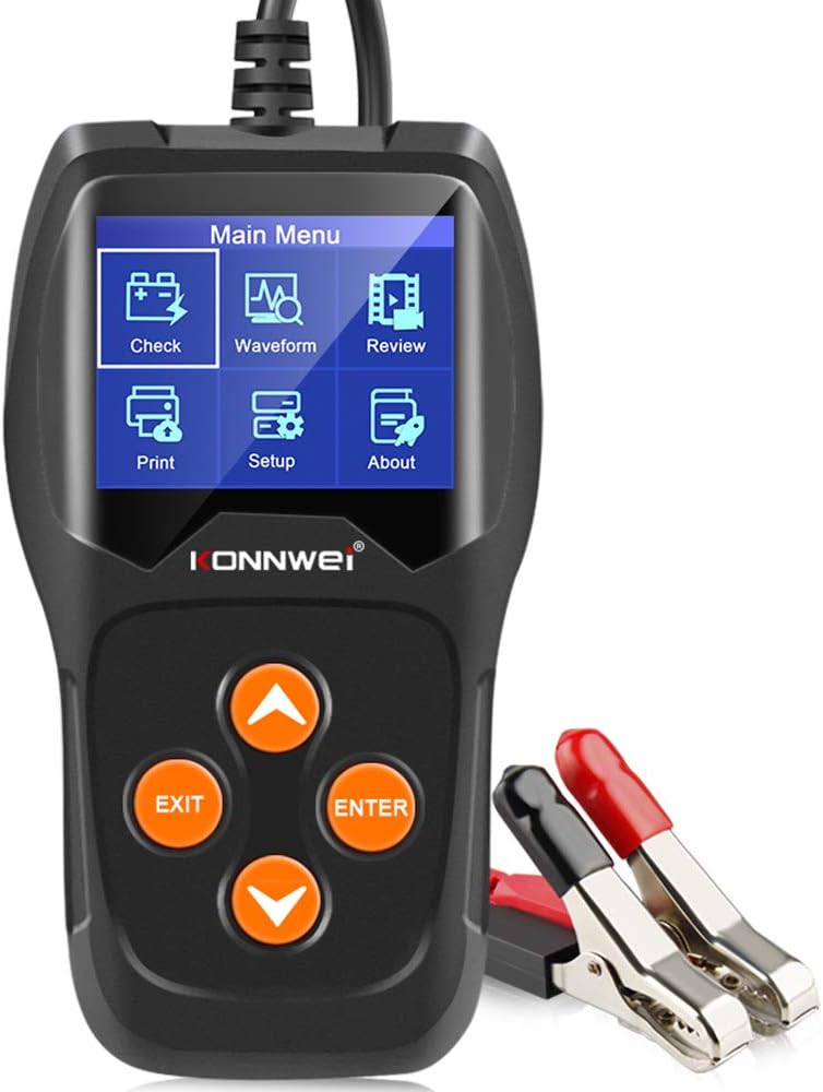 KONNWEI KW600 Car Battery Tester 12V Professional 100-2000 CCA Automotive Battery Load Analyzer and Alternator Tester Waveform Voltage Test for Car/Boat/Motorcycle…