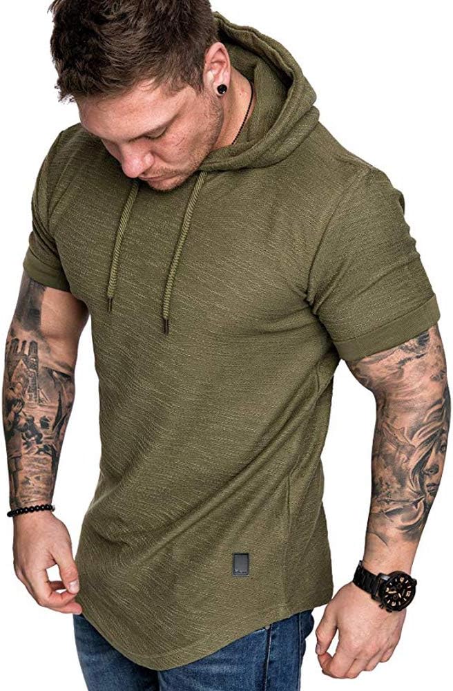 Lexiart Mens Fashion Athletic Hoodies Sport Sweatshirt Solid Color Fleece Pullover