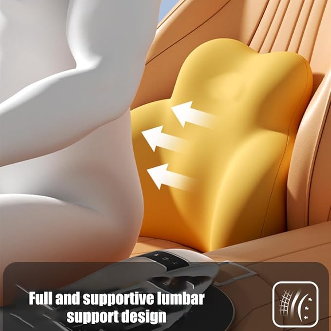 Car Lumbar Support Pillow for Dodge Durango 2021-2021 2022 2023 2024 Memory Foam Back Support Cushion Breathable Car Seat Lumbar Pad Accessories,Dark Gray