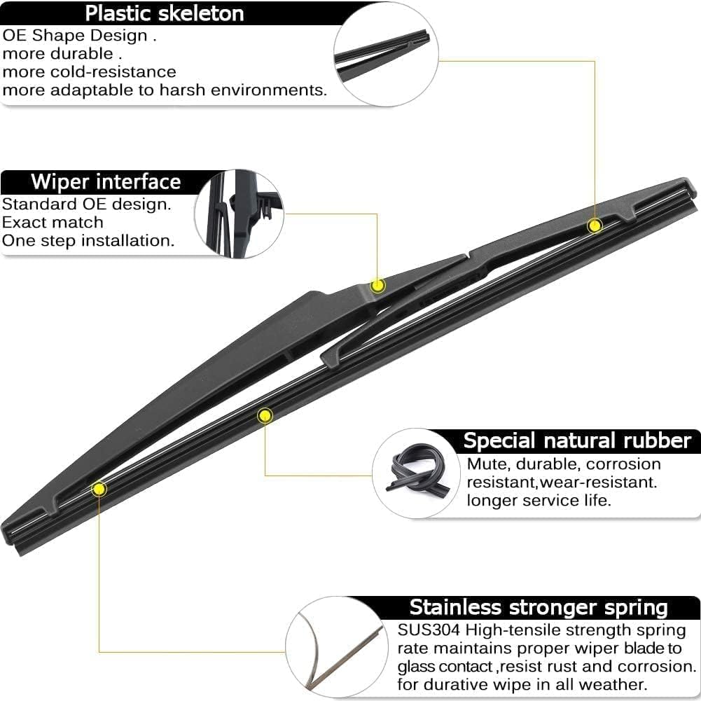 AUTOBOO 22"+21" Windshield Wipers with 12" Rear Wiper Blade Replacement for Dodge Durango 2011 2012 2013 2014 2015 2016 2017 2018 2019-2023, Jeep Grand Cherokee-Original Factory Quality (Pack of 3)