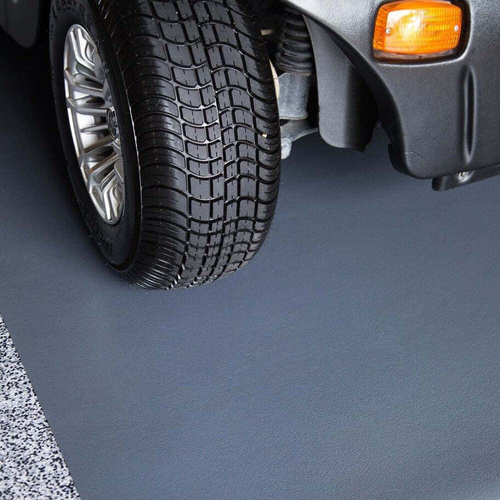 G-Floor Ceramic Texture Vinyl Garage Flooring Mat (8'6" x 22', Slate Grey) - Solid Polyvinyl Construction for Superior Garage Floor Protection