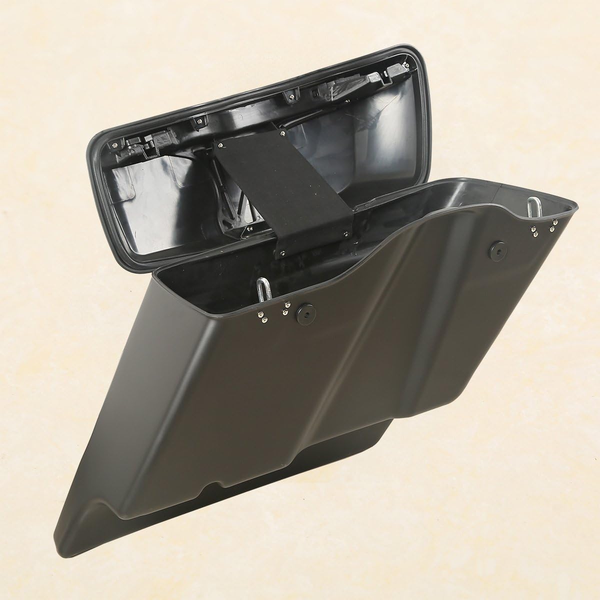 XFMT Matte Black 5" Stretched Extended Saddlebags Hard Saddle Bags W/Black Conversion Bracket For Harley Softail Heritage Deluxe 1984-2017