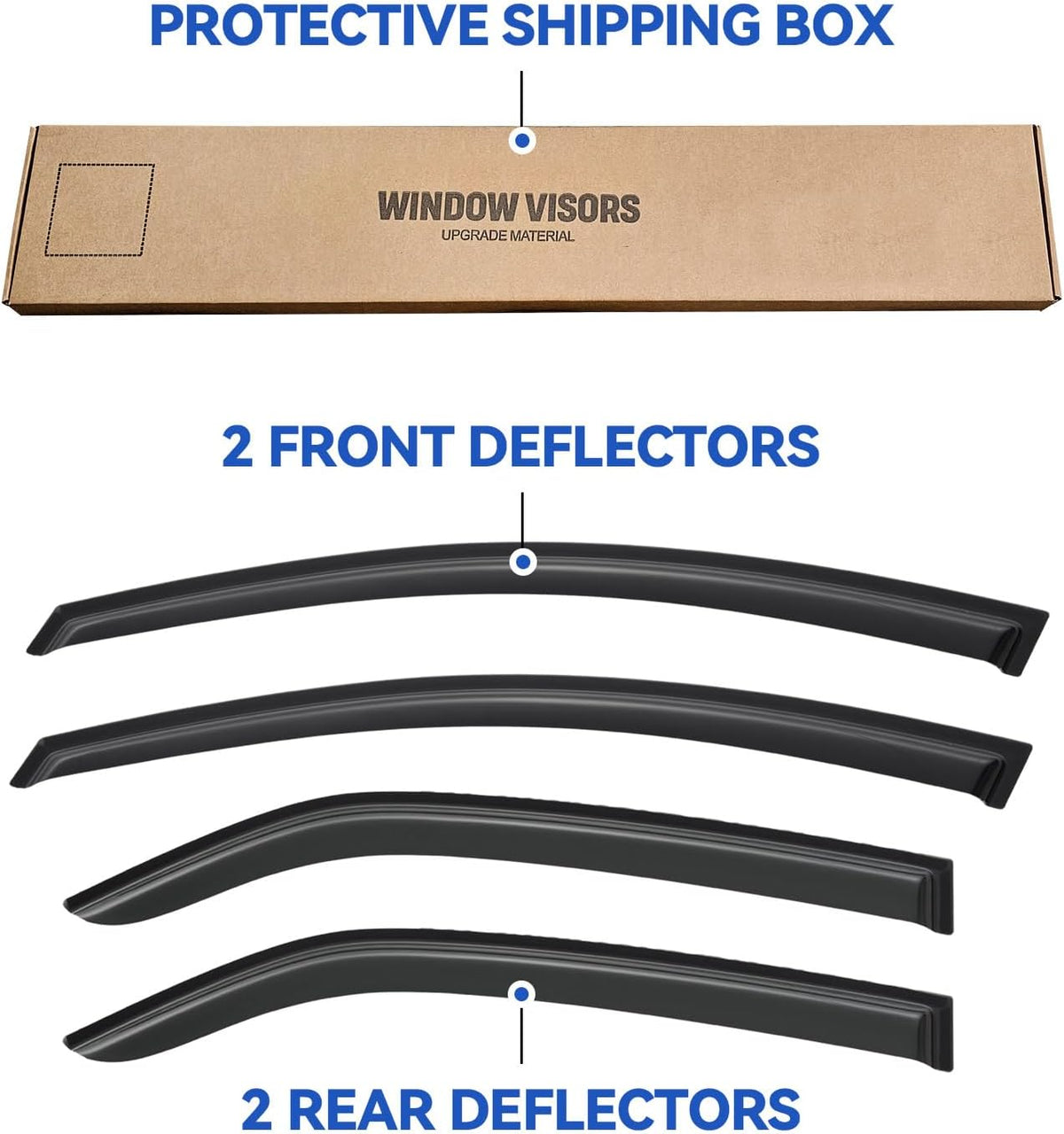 Window Visors Rain Guards for 2009 2010 2011 2012 2013 Kia Forte, Out-Channel Window Vent Wind Deflectors Visors Shades for 09 10 11 12 13 Kia Forte