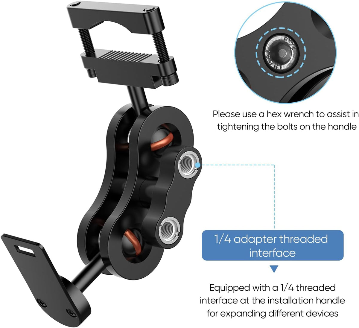 Radar Detector Mount Rearview Mirror Bracket,Car Truck Mirror Radar Mount Bracket,Aluminum Rearview Mirror Rod Mount (for Uniden Radar Detector)