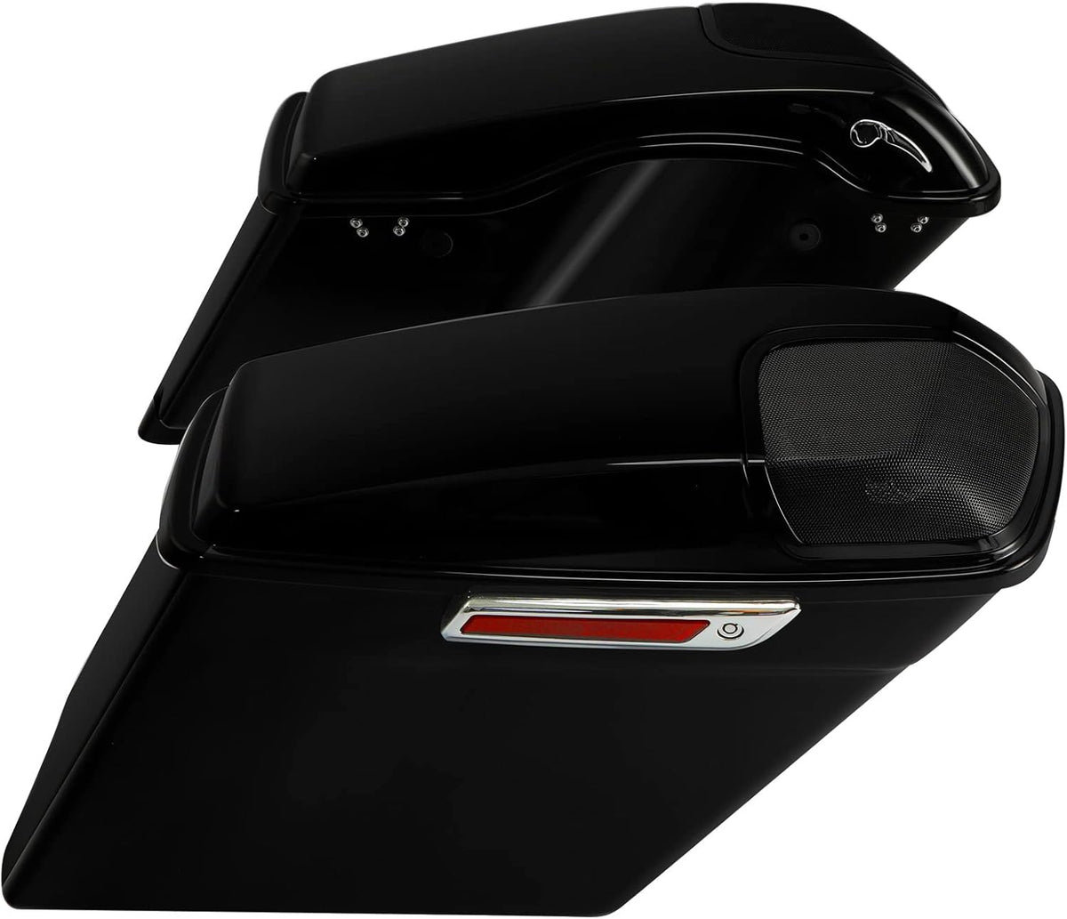 XFMT 5 Inch Stretched Extended Saddlebags W/5"x7" Speaker Grill For Harley Touring 2014-2023 Road King, Road Glide, Street Glide, Electra Glide, Ultra-Classic FLT, FLHT, FLHTCU, FLHRC