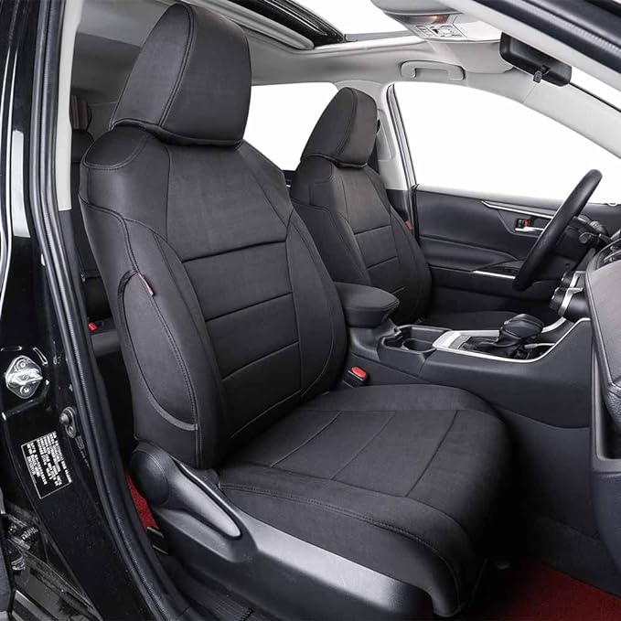 EKR Rav4 Seat Covers Custom Fit for Toyota Rav4 (Only Hybrid) 2019-2025 LE,XLE,XLE Premium,Limited,Woodland Edition,Car Seat Cover Full Set for SUV,Neoprene(Black)