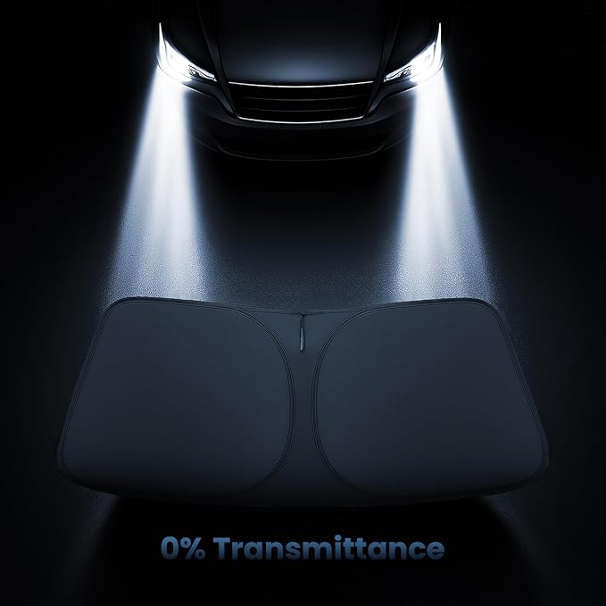 Windshield Sunshade for Kia Sportage 2023 2024 2025 2026 - Innovative No-Light-Pass Technology, Mirror Cut-Out, Blocks 99% UV Rays, Fade-Resistant, Easy-Fold Sportage Windshield Sun Shade