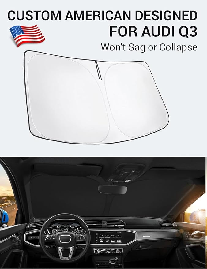Proadsy Windshield Sun Shade for Audi Q3 2019-2025 2026 Foldable Front Sunshade Protector Sun Visor Keep Car Cooler Accessories