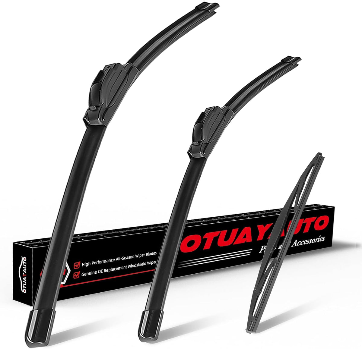 OTUAYAUTO Premium Windshield Wiper Blades - Replacement for BMW X5 2014-2018 - Precision Fit, All-Weather Performance, Front and Rear Wiper Blades, J/U Hook - 24"+20"+12" (Pack of 3)