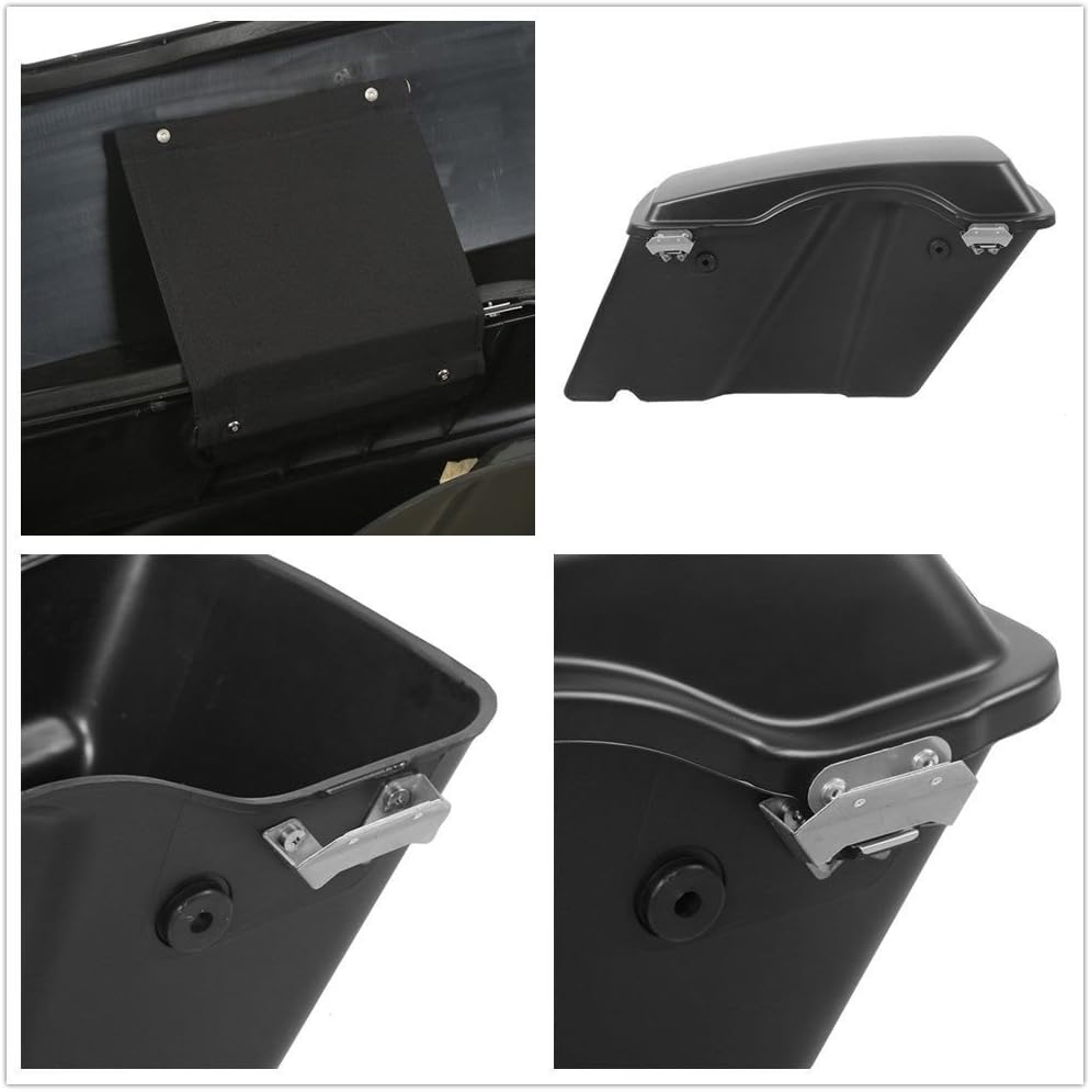 XFMT Motorcycle Saddlebags Matte Black Hard Saddle Bags Trunk For Harley Touring Road King Street Glide Road Glide Electra Glide Ultra Classic 1994-2013