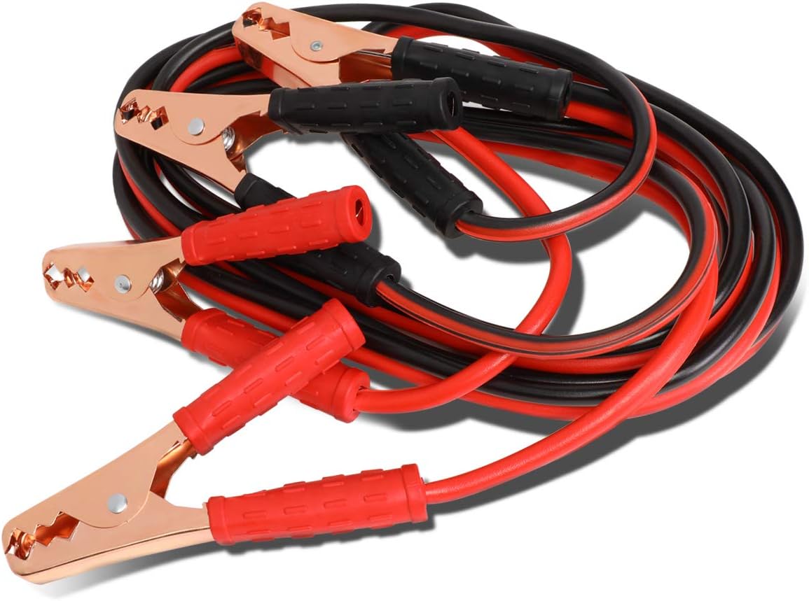 Auto Dynasty Heavy Duty 12Ft 10Gauge Booster Cables Power Jumper 200AMP Emergency Battery Start Car/Motorcycle