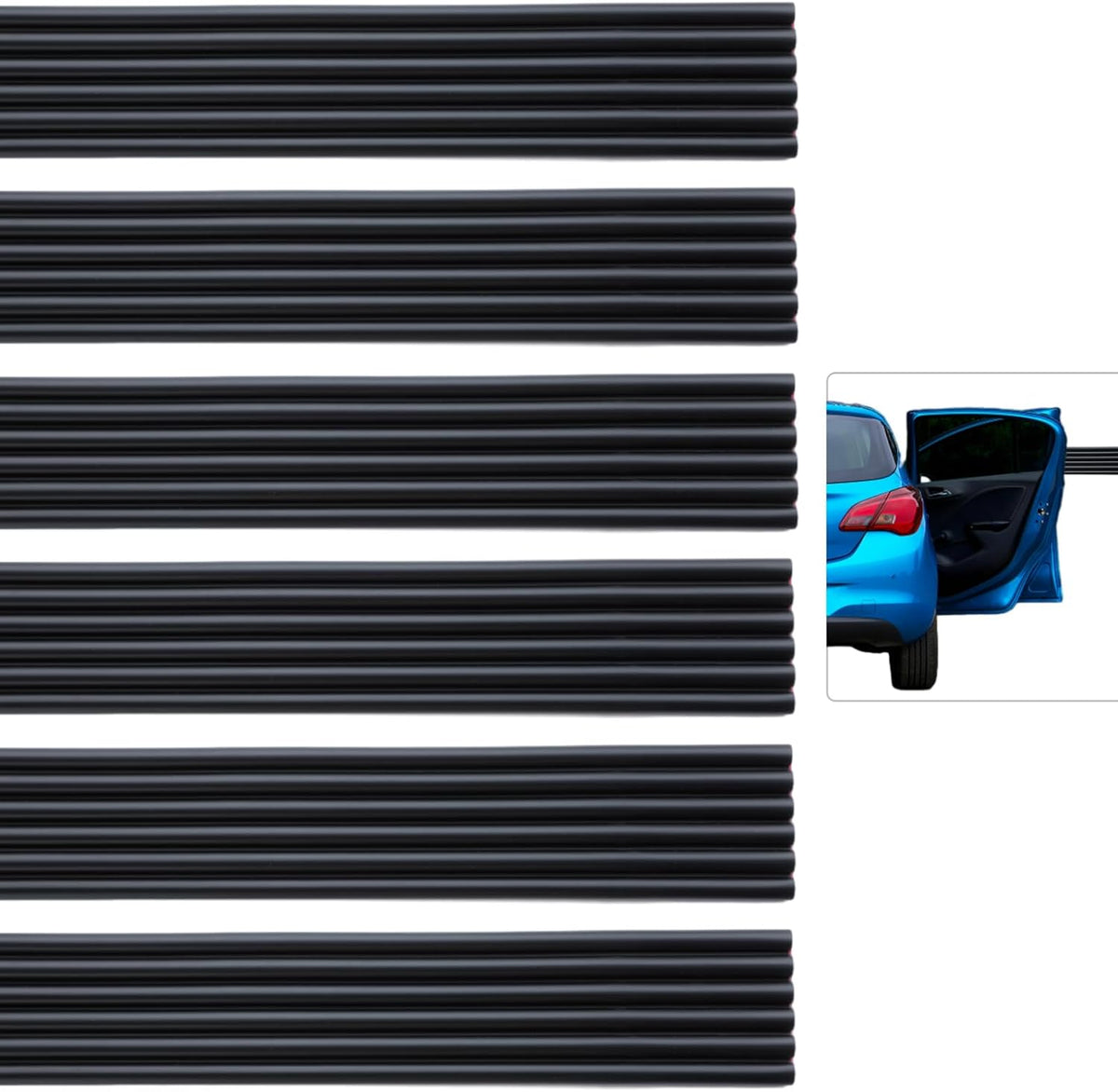 Garage Wall Protector Strip Car Door Protector, Self-Adhesive Rubber Garage Wall Guards for Car SUV Doors, Waterproof Wall Bumper Guards for Cars - 2.75x16 Inches 6 Packs - Black
