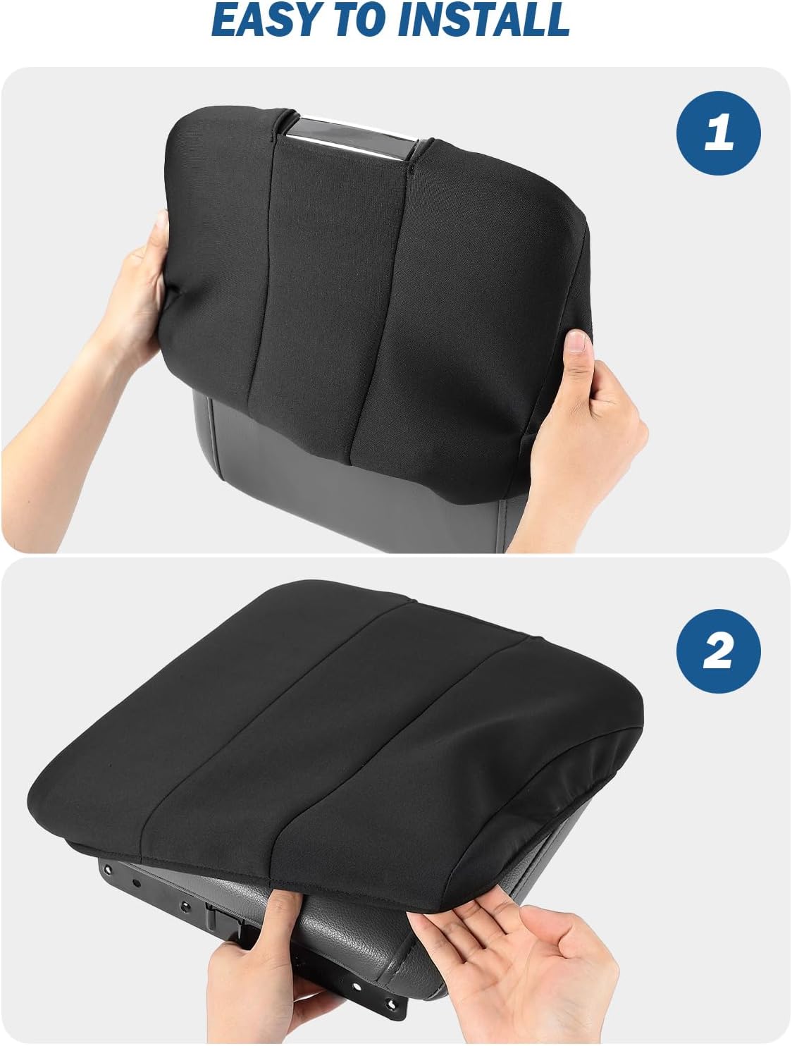 JOYTUTUS Center Console Cover Compatible with 2013-2018 Ram 1500 & 2013-2024 Ram 2500/3500/1500 Classic Model Jump Seat Console, Neoprene Arm Rest Armrest Cover for Car, Middle Console Cover Lid