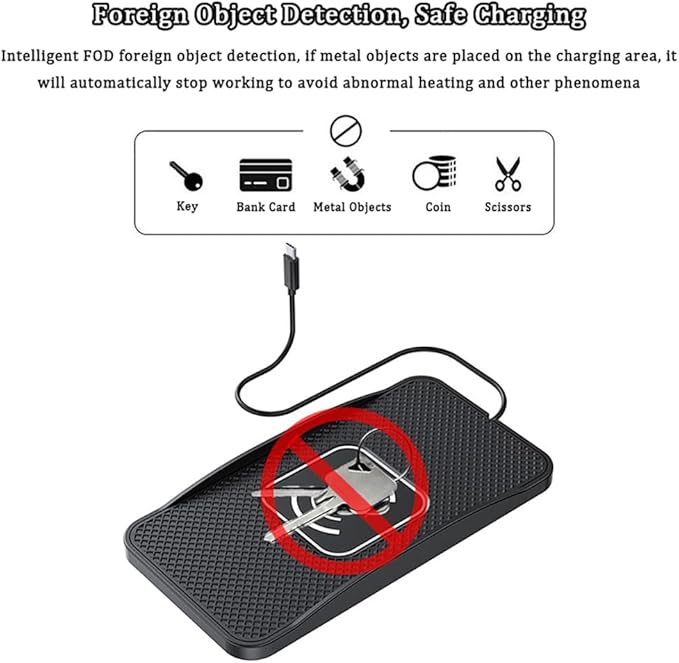 Wireless Car Charger Pad for Acura RDX 2007-2026, Type-C/USB 20W Car Wireless Charger Non-Slip Phone Charging Pad Car Accessories,A 30cm Cable Type-C Plug