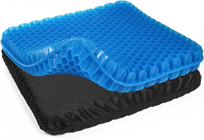 Gel Seat Cushion (20"x20"x2") for Long Sitting, Super Large Gel Cushions for Elderly Pressure Relief, Office/Desk Chair, Wheelchair, Car & Airplane Seat, Couch, Stadium Cushion Pads
