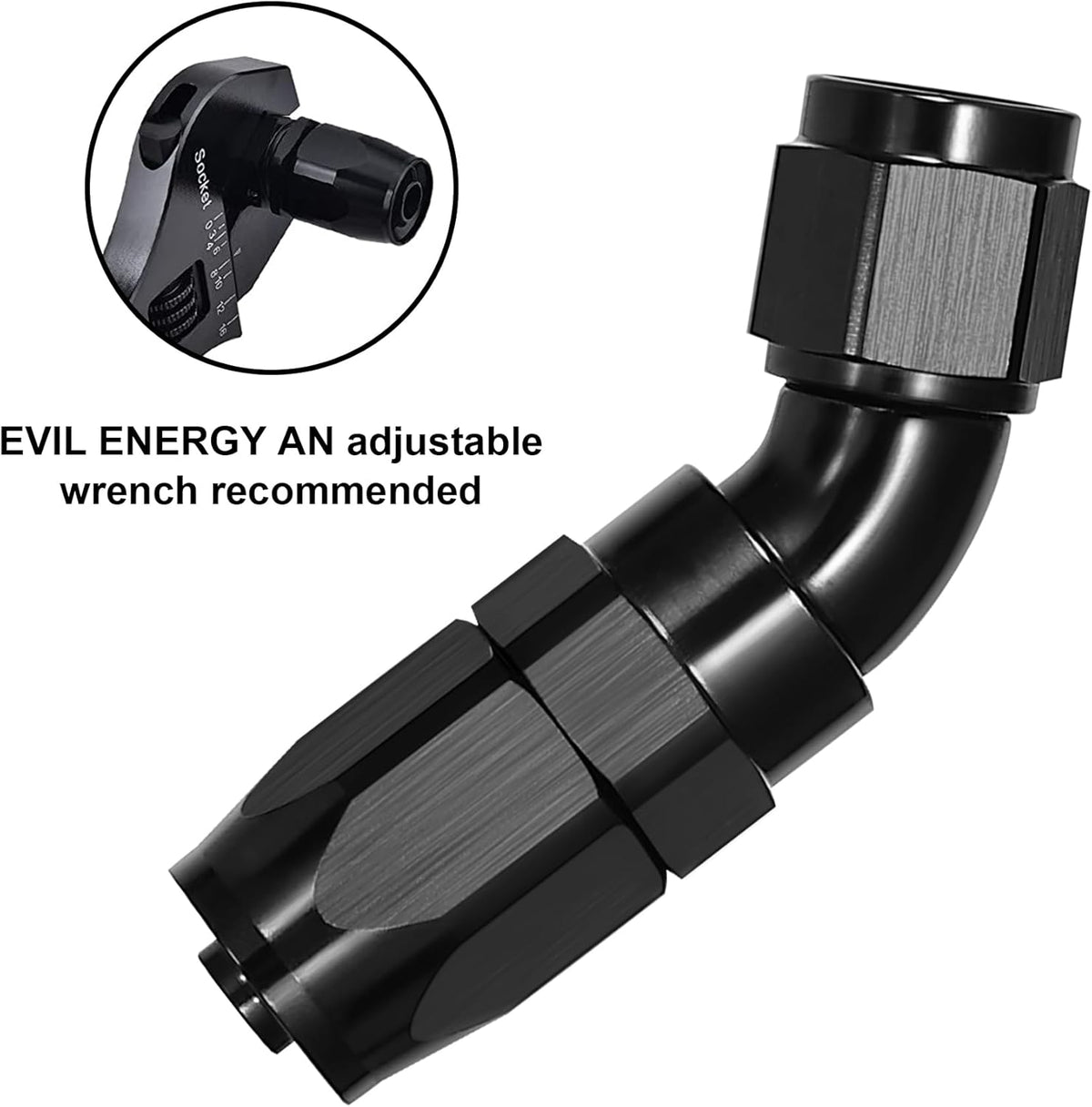 EVIL ENERGY 12AN 45 Degree One Piece Full Flow Hose End Fitting Swivel For CPE Braided Hose