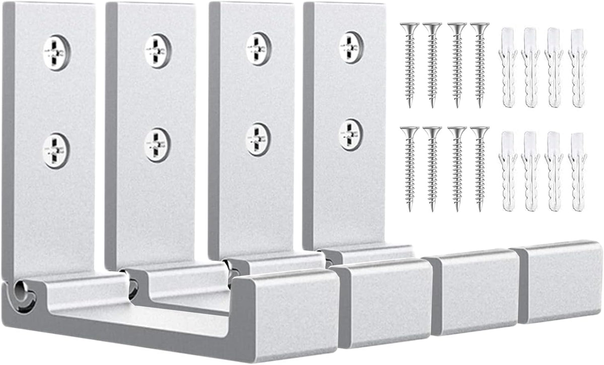 OHIYO Foldable Hooks 4pcs Folding Coat Hooks Heavy Duty Wall Hooks for Hanging Bags Hooks Headphone Holder Fold up Hooks No Rust Wall Mounted for Hat, Bags, Jacket, Towel (Silver)
