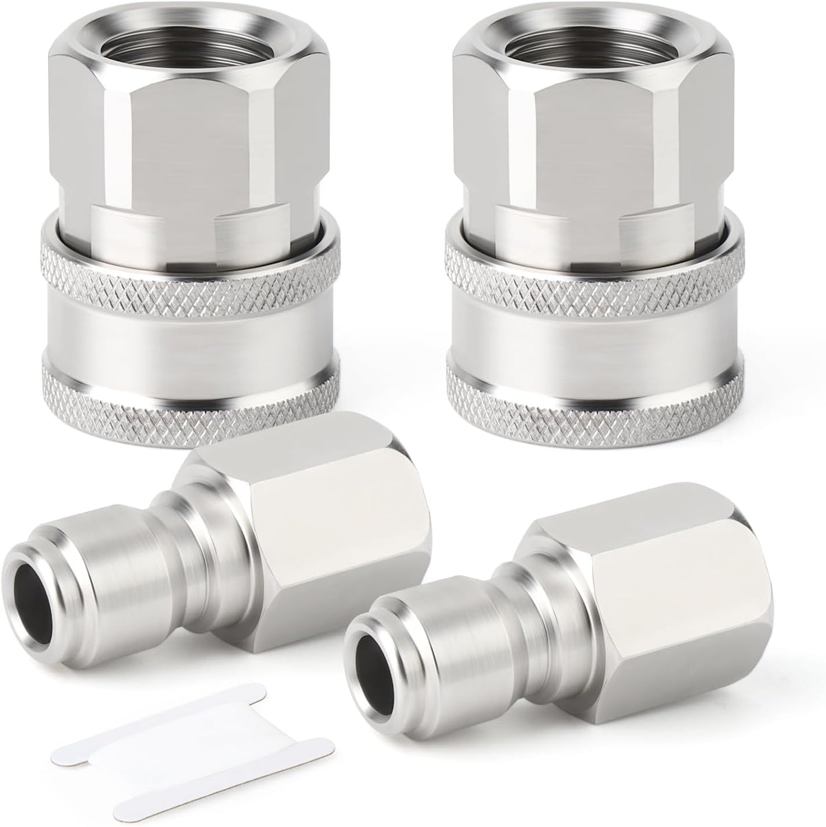 TAISHER 4PCS 304 Stainless Steel Pressure Washer Adapter Kit, Quick Connect Fittings，3/8" Female