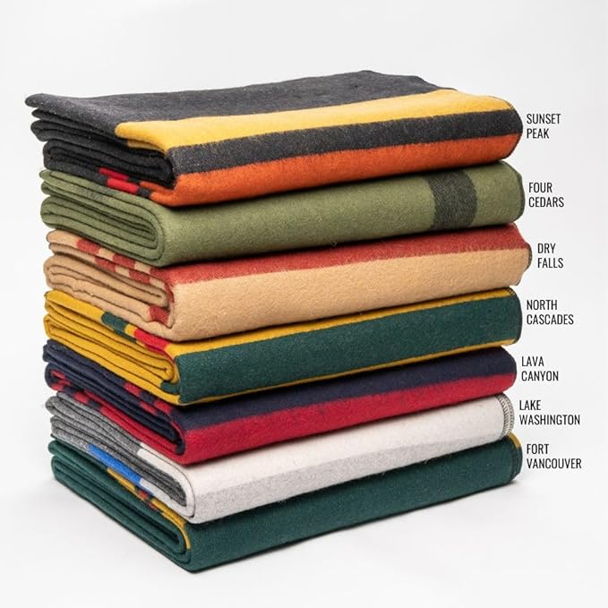Arcturus Rainier Wool Blanket - 4.5lbs Warm, Heavy, Washable, Large | Great for Camping, Outdoors, Survival & Emergency Kits (Four Cedars)