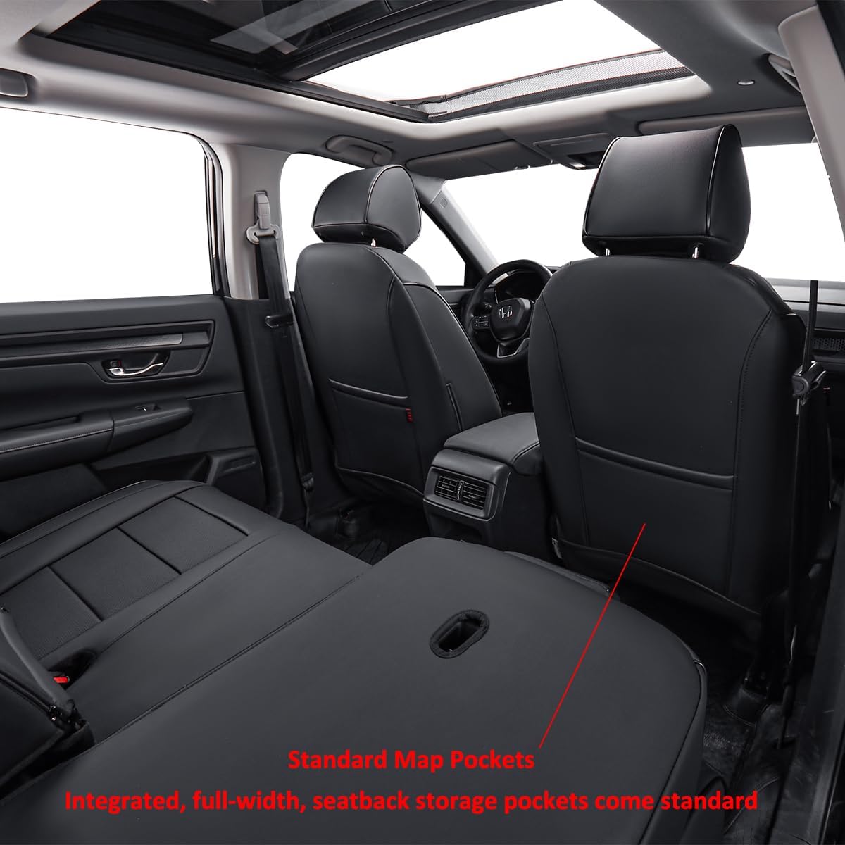 EKR Sportage Seat Covers Custom Fit for KIA Sportage Hybrid EX/SX Prestige & Plug-in Hybrid X-Line/X-Line Prestige 2023-2026 Leather Car Seat Cover Full Set-Faux Leather(Black)