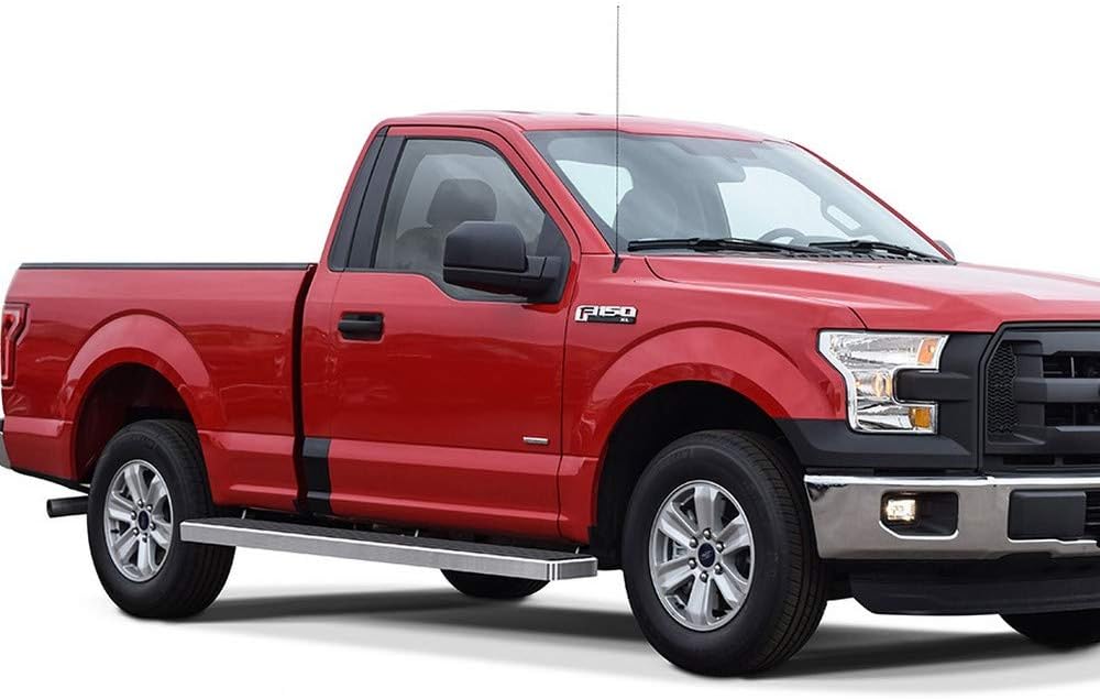 APS (Polished 304 Stainless Steel 6in Wheel to Wheel) Running Boards Nerf Bars Compatible with Ford F150 2015-2025 Regular Cab 6.5ft Bed & F-250 F-350 Super Duty 2017-2025