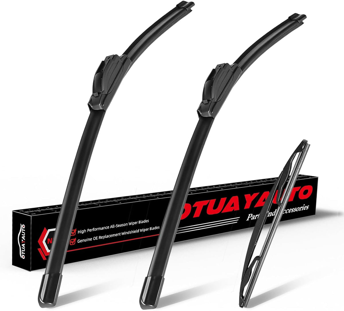 OTUAYAUTO Premium Windshield Wiper Blades - Replacement for Chevrolet Suburban Tahoe 2008-2014, Cadillac Escalade 2009-2014 Front and Rear Wipers J/U Hook - 22"+22"+12" (Pack of 3)