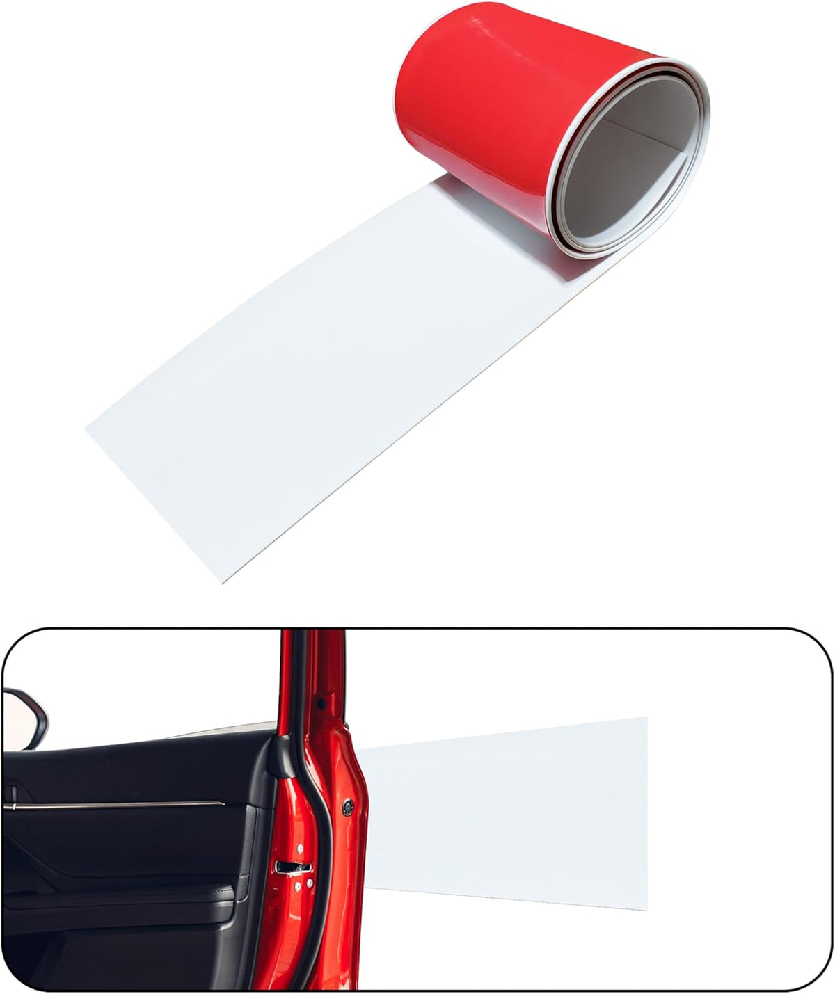 Rubber Bond Garage Wall Protectors - 6x48 Inches Strong Self-Adhesive Rubber Bumper Protectors for Garage Walls - Anti-Scratch and Waterproof Garage Wall Protector for Car Doors (White, 1 Pack)