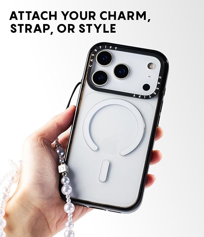 CASETiFY Impact iPhone 17 Pro Max Case [Slim/Compatible with Magsafe / 8.2 ft. 4X Military Grade Drop Protection] - Hot Lips - Clear Black