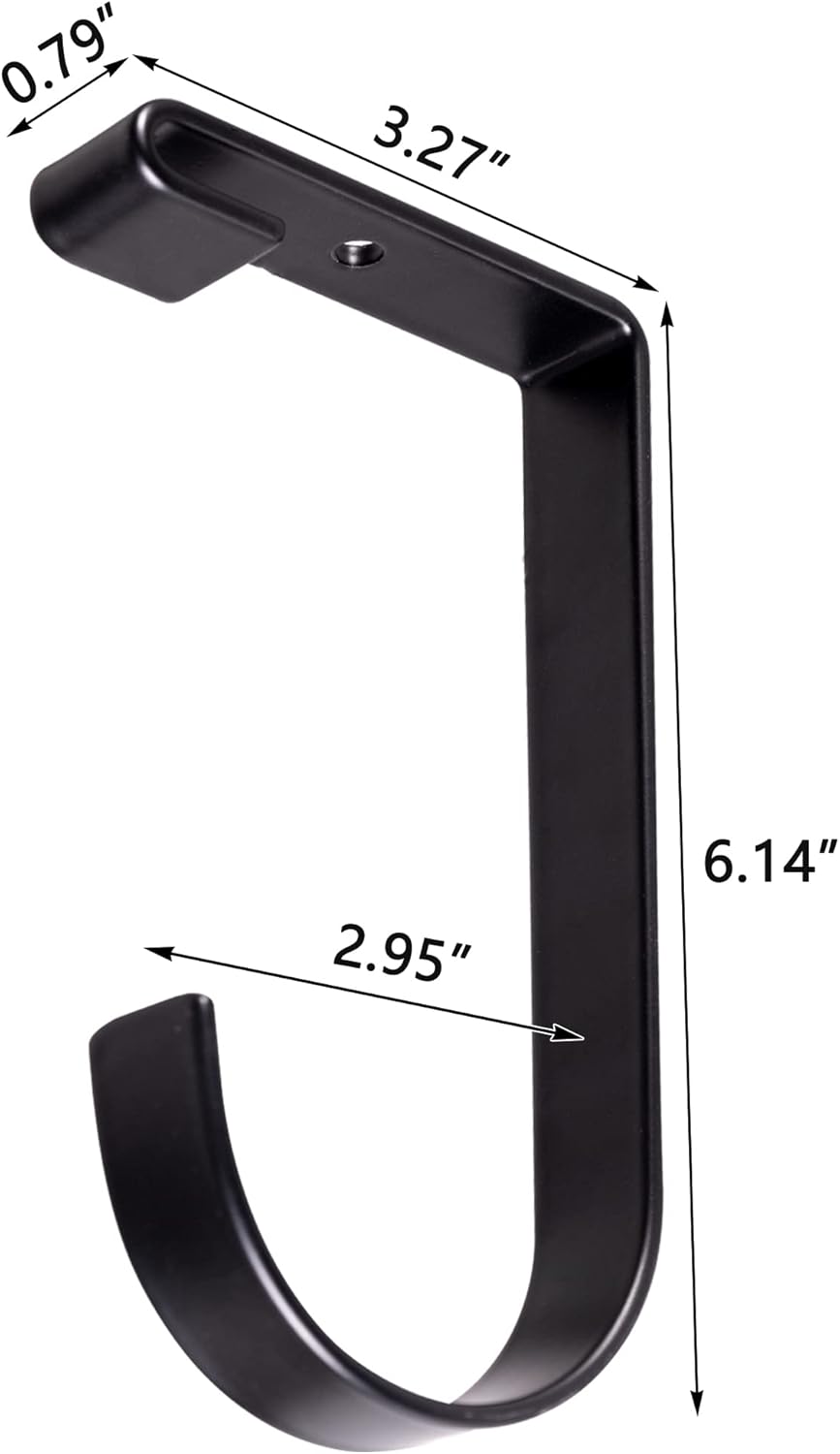 6-Pack Storage Hook for Garage Ceiling Rack & Wall Shelves, Alloy Steel, 70lbs Capacity, Black