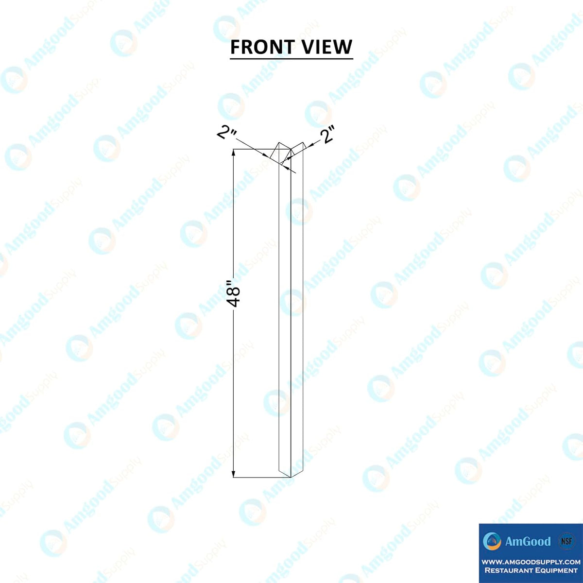 2 in. x 2 in. x 48 in. Stainless Steel Outside Corner Guard