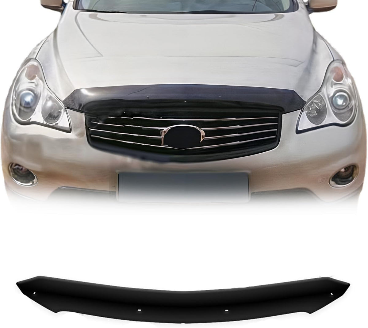 OMAC Front Bug Shield Hood Deflector Guard for Infiniti EX35 EX37 2008-2013 Black