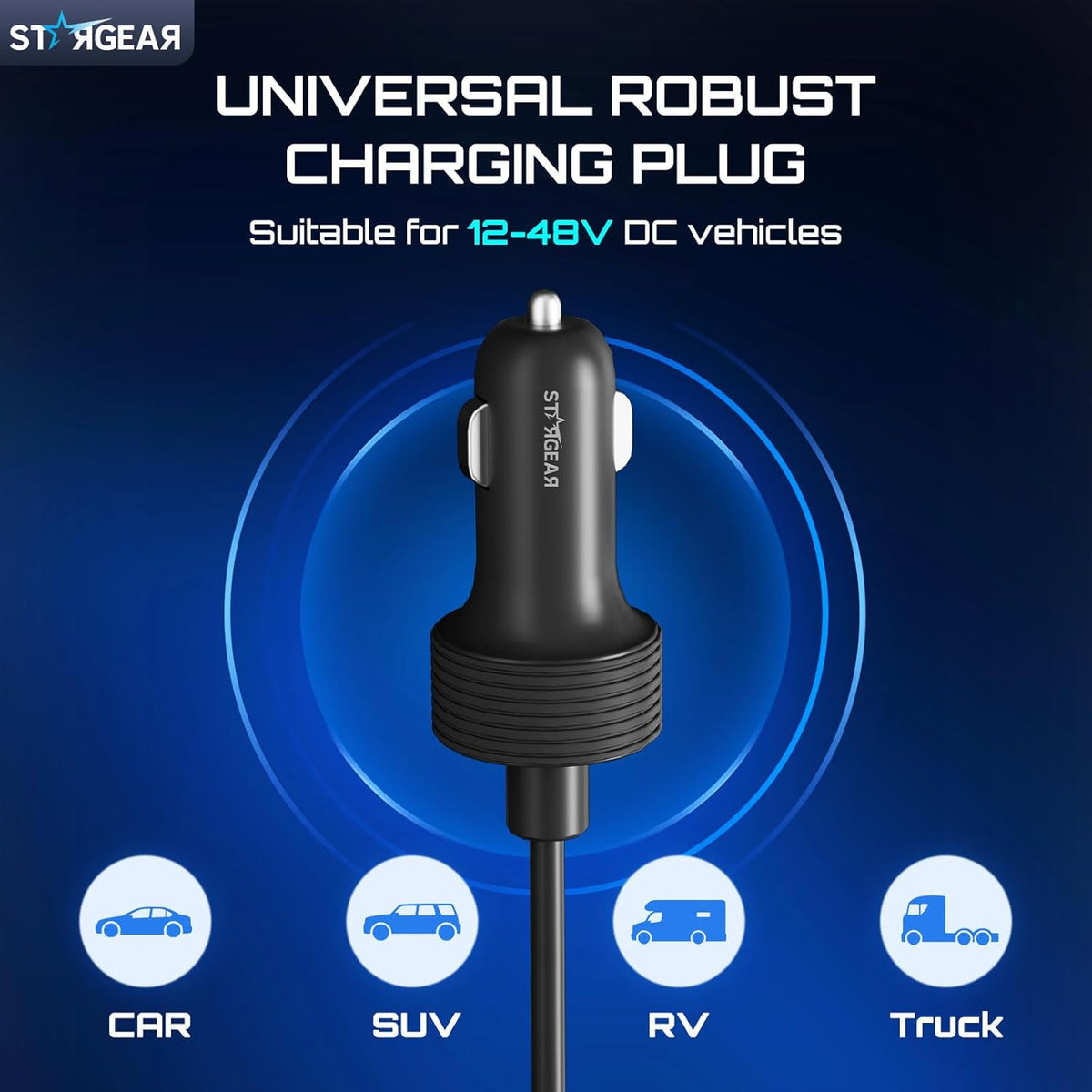 Starlink Mini Cable 12V 5M/16.4FT, Starlink Mini Accessories 16AWG Cigarette Lighter to DC Cord, Starlink Cable 12V-48V Car Charger Adapter (5M)