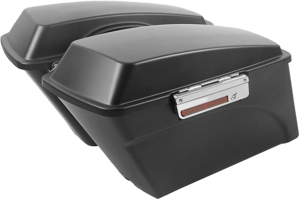 XFMT Motorcycle Saddlebags Matte Black Hard Saddle Bags Trunk For Harley Touring Road King Street Glide Road Glide Electra Glide Ultra Classic 1994-2013