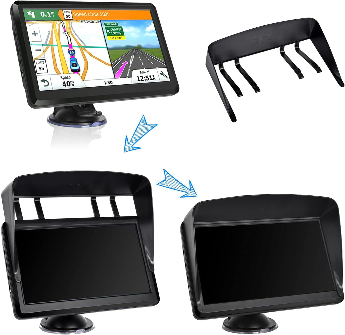 Car GPS Navigation GPS Navigation for Truck & RV & Car, Driver Alerts, Turn-by-Turn Directions, 2025 Map with Free UpdateMap